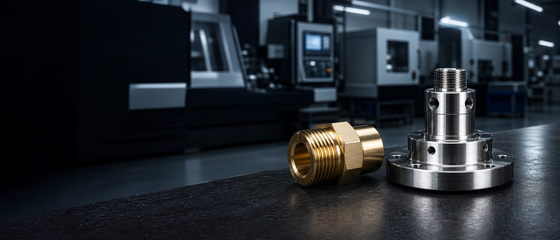 Modern CNC production for precision brass and stainless steel components